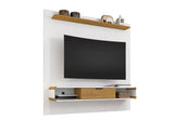 Manhattan Comfort Camberly Mid-Century Modern Entertainment Center White and Cinnamon 247BMC62