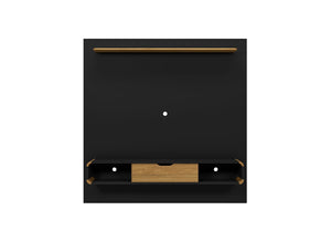 Manhattan Comfort Camberly Mid-Century Modern Entertainment Center Matte Black and Cinnamon 247BMC82