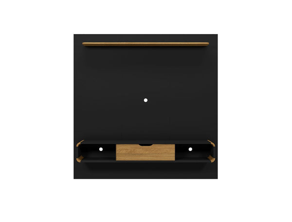 Manhattan Comfort Camberly Mid-Century Modern Entertainment Center Matte Black and Cinnamon 247BMC82