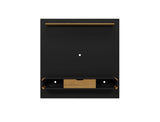 Manhattan Comfort Camberly Mid-Century Modern Entertainment Center Matte Black and Cinnamon 247BMC82