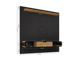 Manhattan Comfort Camberly Mid-Century Modern Entertainment Center Matte Black and Cinnamon 247BMC82