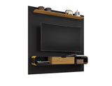 Manhattan Comfort Camberly Mid-Century Modern Entertainment Center Matte Black and Cinnamon 247BMC82