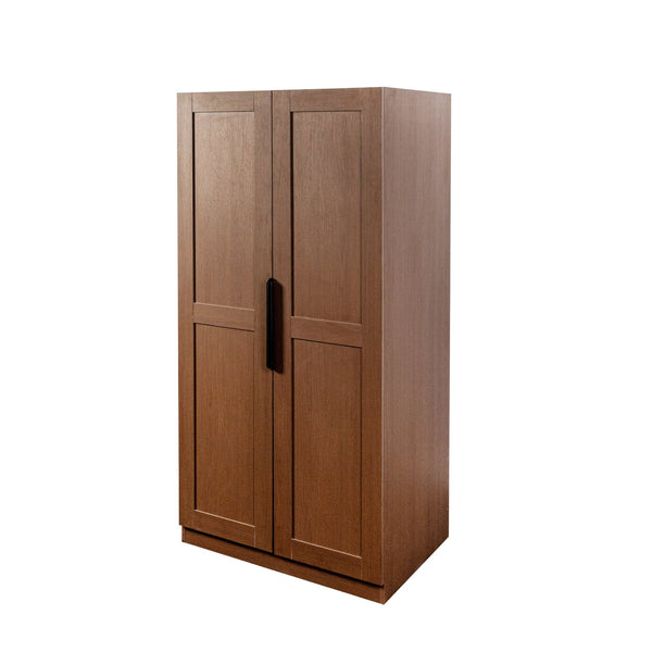 English Elm 62.99In Kitchen Pantry Cabinet - Stylish Walnut Storage Sideboard With Doors & Adjustable Shelves W331S00188