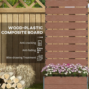 English Elm Outsunny Raised Planter Box with Vertical Trellis Composite Wood Outdoor Patio Garden Brown W2225P174394
