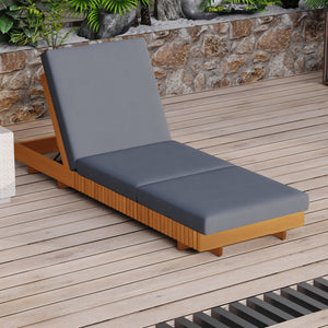 English Elm Christopher Knight Home® - Lounge Chaise Set – Stylish Acacia Wood With Water-Resistant Cushions & 6-Position Adjustability! N770P281696C_N770P208326G