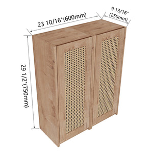 English Elm 24" Bathroom Side Cabinet - Wall-Mounted, Soft-Close Doors, Modern Design & Durable Storage Solution W999S00338