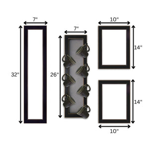 English Elm "kitchen Collection V" Culinary Wall Art Set with Integrated 7-peg Mug Rack Black B06787074