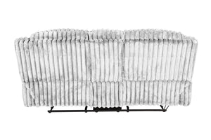 English Elm Manual Motion Loveseat Recliner with Plush Fur-Like Corduroy, Center Console, Cup Holders & Storage Light Gray 33 L x 82 W x 28 H B089P296900