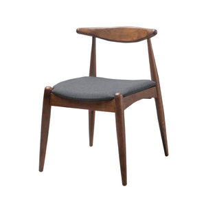English Elm [video] 5-piece Mid-century Rubberwood Dining Set with Upholstered Chairs for Family Meals Charcoal,Walnut N759S002011F