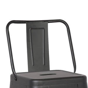 Homeroots Set Of Two 30 " Black Iron Low Back Bar Height Bar Chairs Matte Black  248139