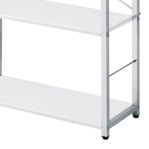 English Elm Tennos Modern White & Chrome Bookshelf - 4-Tier Sturdy Metal Frame, Minimalist 22"L x 13"H Storage B2726P266948