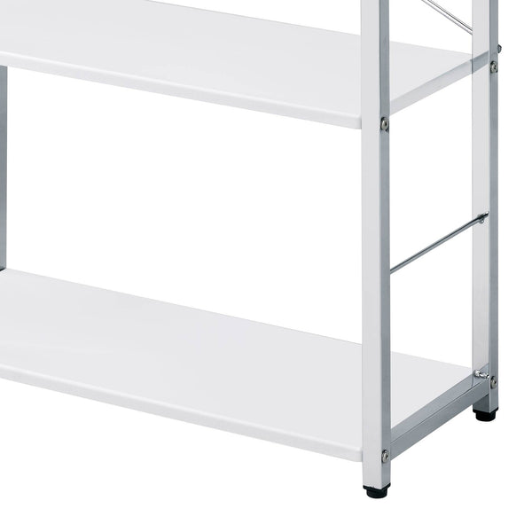 English Elm Tennos Modern White & Chrome Bookshelf - 4-Tier Sturdy Metal Frame, Minimalist 22"L x 13"H Storage B2726P266948