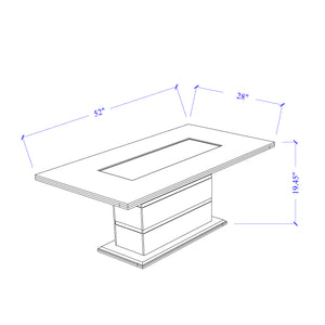 English Elm ARIYA High Gloss Dark Gray Coffee Table with Solid Wood Frame, Glitter Accents & Glass Inlay Finish DARK GREY 32.1 L x 14 W x 18.6 H B201S00387