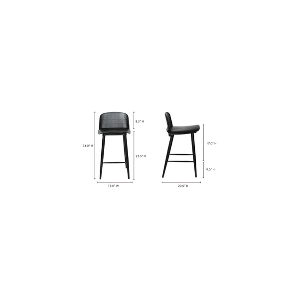 English Elm Looey Modern Counter Stools Steel Frame Low Back Indoor Outdoor Set of Two B2769P498423