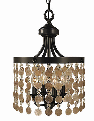 Framburg 4-light Naomi Mini Chandelier - Stunning Mica And Crystal Design For Warm, Inviting Spaces Mahogany Bronze Metal 2484 Mb