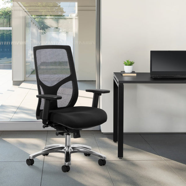 OSP Home Furnishings Progrid Ergonomic Drafting Chair with Breathable Mesh and Adjustable Lumbar Back Support 99653-30