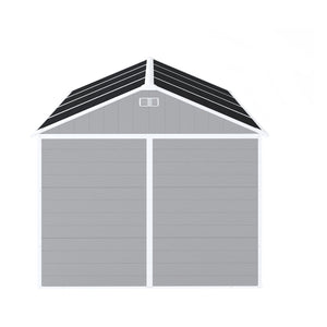 English Elm Campcraft 8x8 Ft Resin Storage Shed with Uv Resistant Polypropylene Panels and Hd Windows W1598S00013