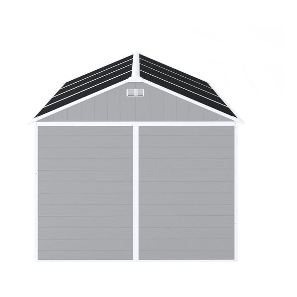 English Elm Campcraft 8x8 Ft Resin Storage Shed with Uv Resistant Polypropylene Panels and Hd Windows W1598S00013