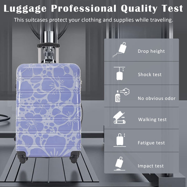 English Elm Hardshell Polycarbonate Luggage Set Three Piece Tsa Lock Spinner Travel Suitcases Blue N732P306618C
