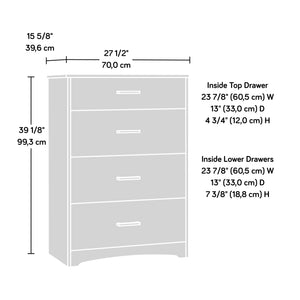 English Elm 4-Drawer Chest In Elegant Brown Finish - Stylish Storage Solution For Any Room, Compact & Durable B356P367766