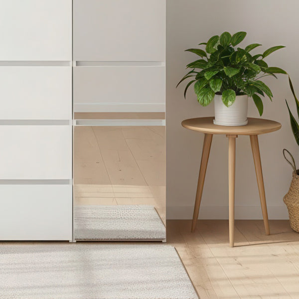 English Elm Elise Modular Wood Closet System with Mirror in White — Durable Melamine Build, Ample Storage, Easy Assembly B040S00123