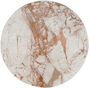Meridian Furniture Genoa Round Marble Coffee Table with Elegant Fluted Base for Modern Living Room Decor Cream 248Breccia-CT
