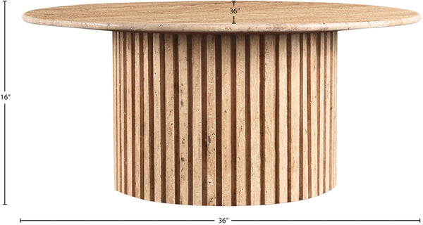 Genoa Beige Coffee Table 248Travertine-CT Meridian Furniture