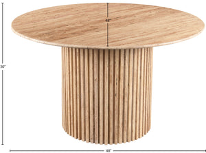 Genoa Beige Dining Table 248Travertine-DT48 Meridian Furniture