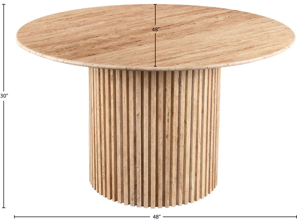 Genoa Beige Dining Table 248Travertine-DT48 Meridian Furniture