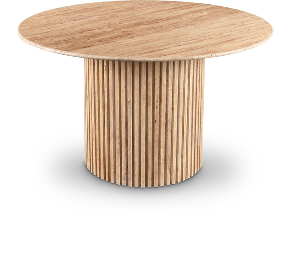 Genoa Beige Dining Table 248Travertine-DT48 Meridian Furniture