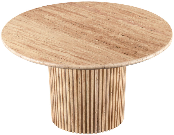 Genoa Beige Dining Table 248Travertine-DT48 Meridian Furniture