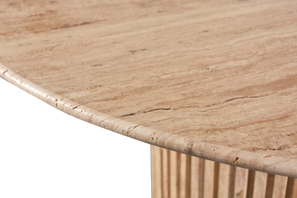 Genoa Beige Dining Table 248Travertine-DT48 Meridian Furniture