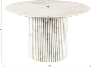 Genoa White Dining Table 248White-DT48 Meridian Furniture