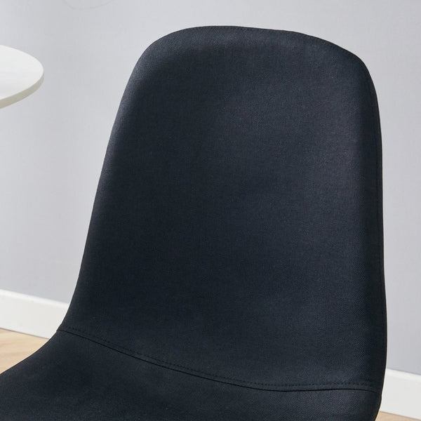 English Elm Table 5-Piece Modern Glass Dining Set With 4 Black Linen Chairs And Stylish Metal Legs For Home W1151S03668-GIGA