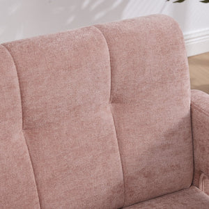 English Elm Modern Ergonomic Armchair with Generous Curved Armrests, Chenille Upholstery, 500lb Capacity, Cozy Lounge Seat Pink W395P380517