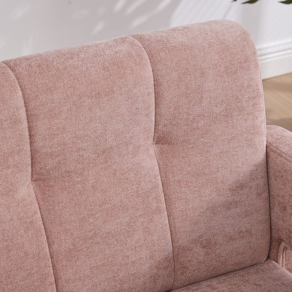 English Elm Modern Ergonomic Armchair with Generous Curved Armrests, Chenille Upholstery, 500lb Capacity, Cozy Lounge Seat Pink W395P380517