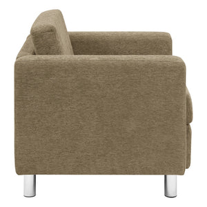 OSP Home Furnishings Pacific Club Armchair with Chrome Legs and Performance Fabric for Modern Living Rooms Armchair Taupe PAC51-S125