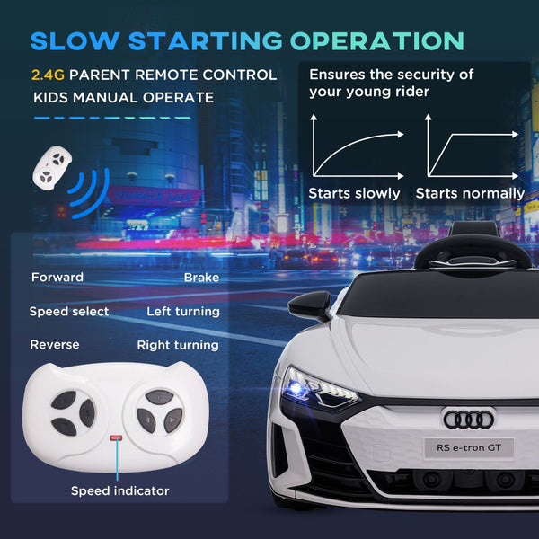English Elm Aosom Licensed Audi Rs E-tron Gt 12v Kids Electric Ride on Car with Remote Control W2225P217176