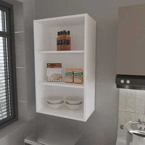 English Elm White Wall Cabinet with Scratch-Resistant Melamine Finish, 36"H x 21"W x 12"D Open Storage for Kitchen Essentials B062P252210