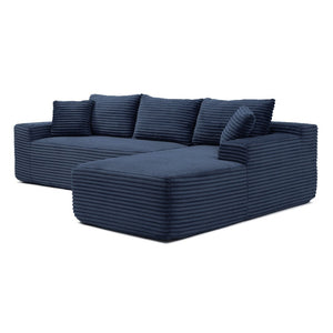 English Elm 105'' Modular Cloud Sectional Corduroy Deep Seat L-shape Couch for Living Room W1117S00414