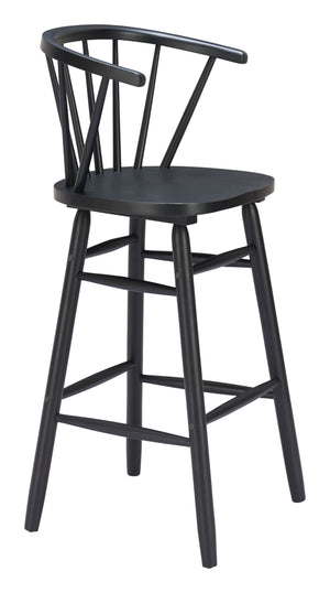 Zuo Modern Stenger Barstool Set Of 2 - Modern Rubberwood Design With Comfort For Your Stylish Space Black Rubberwood 110524-zuo-modern