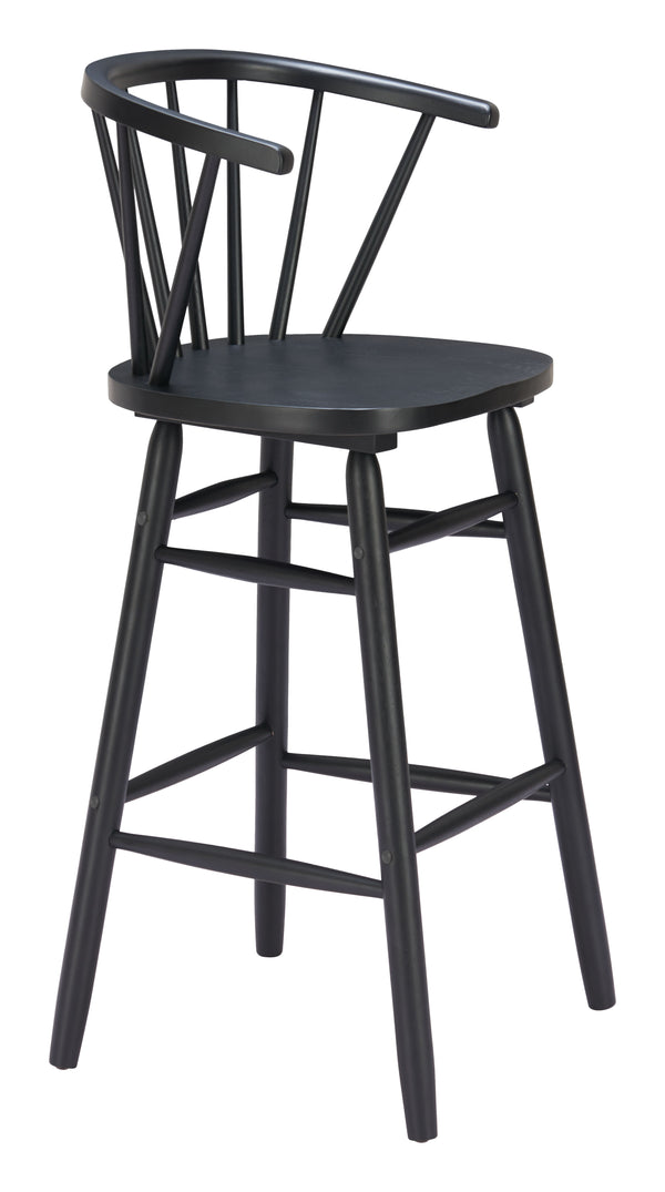 Zuo Modern Stenger Barstool Set Of 2 - Modern Rubberwood Design With Comfort For Your Stylish Space Black Rubberwood 110524-zuo-modern