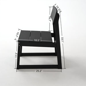 English Elm 7-Piece Hdpe Outdoor Dining Set For 6 – Stylish, Weather-Resistant Garden Furniture With Umbrella Hole W3566S00006