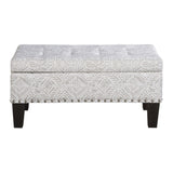 OSP Home Furnishings Clement Storage Bench Scala Fog Silver