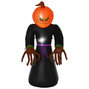 English Elm Halloween Inflatable Reaper Pumpkin Yard Display with Built-in Leds for Spooky Nights T3971P382735