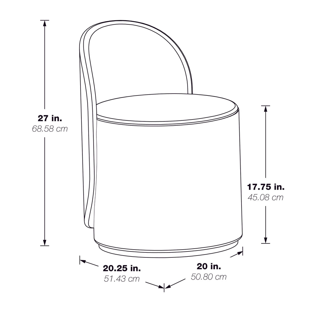 OSP Home Furnishings Lystra Swivel Vanity Chair Textured Cream