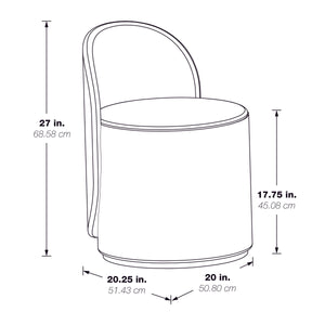 OSP Home Furnishings Lystra Swivel Vanity Chair Textured Cream