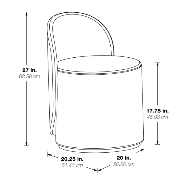 OSP Home Furnishings Lystra Swivel Vanity Chair Textured Cream