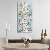 Madison Park Luminous Bloom Transitional Gold Foil and Hand Embellished Floral Canvas Wall Art MP95C-0208 Blue