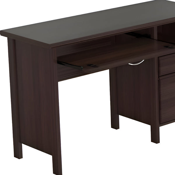 Homeroots 47" Espresso Computer Desk With Two Drawers   249792